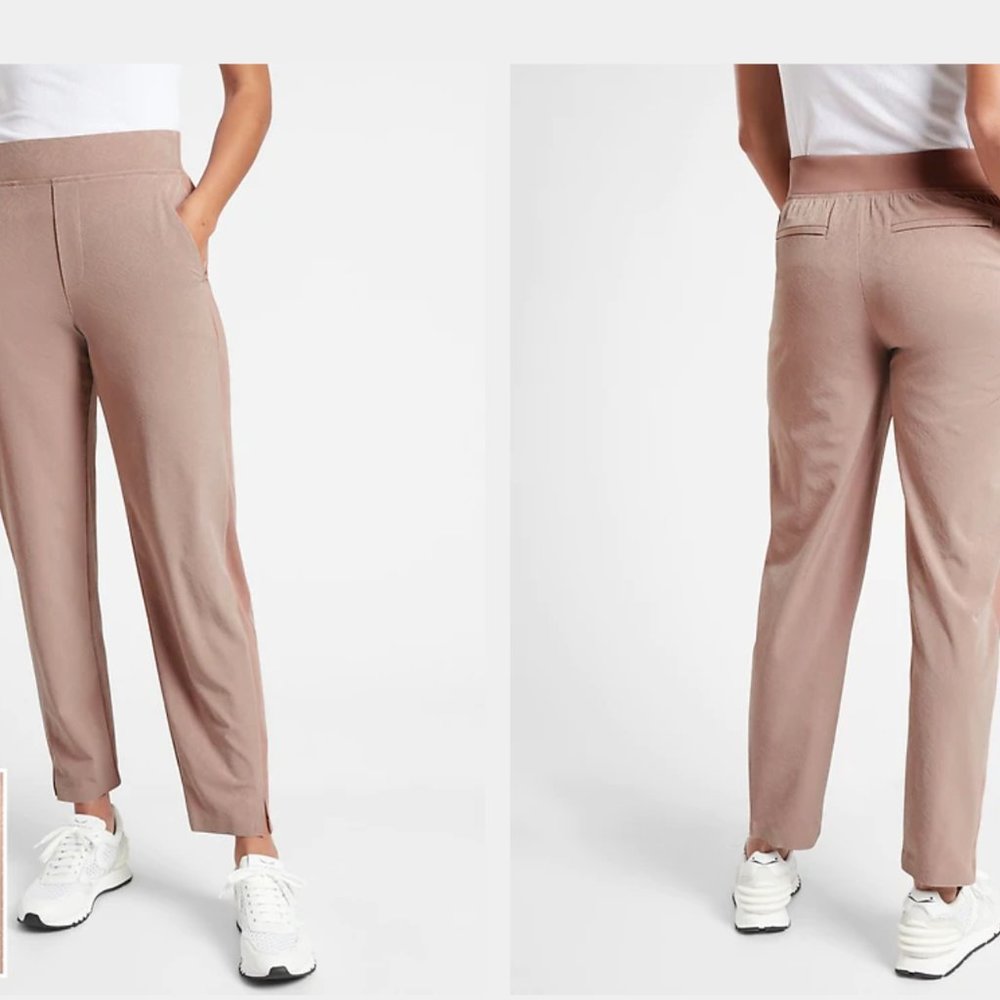 Athleta Brooklyn Textured Ankle Pant Grain Camo Mocha Latte